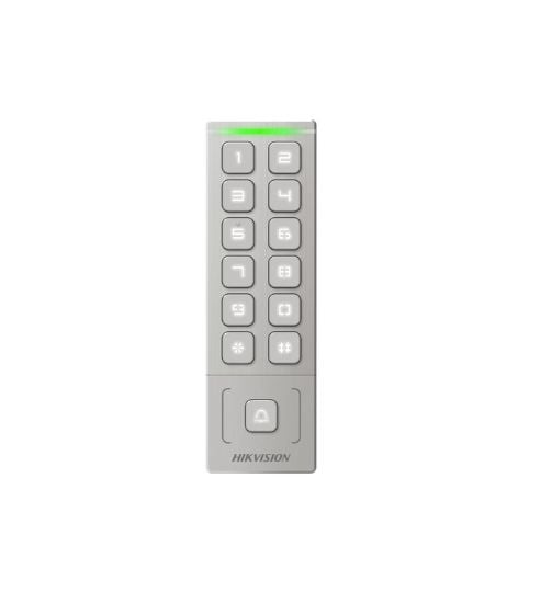 CONTROL DE ACCESO EXTERIOR CON TARJETA Y CLAVE HK-DS-K1T809EX - IP65 LECTOR EM 125 KHZ PIN - 1