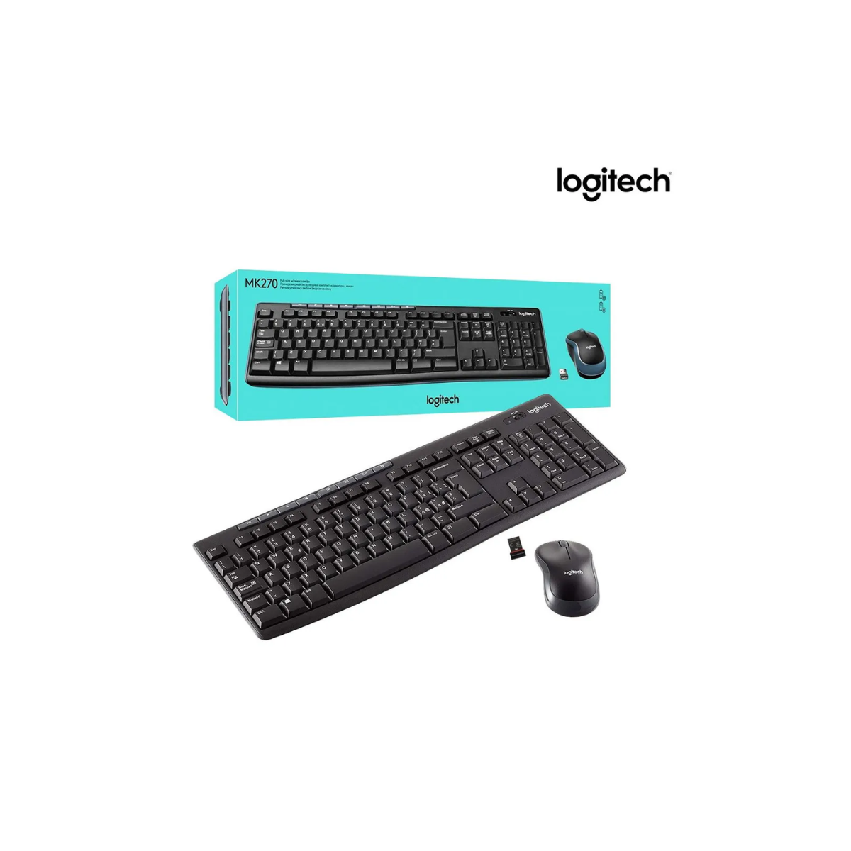 KIT TECLADO Y MOUSE LOGITECH MK270 INALAMBRICO USB NEGRO - 1
