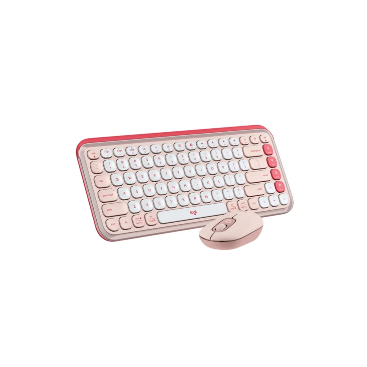 KIT TECLADO Y MOUSE LOGITECH POP ICON BLUETOOTH INALAMBRICO COPILOT ROSA - 1