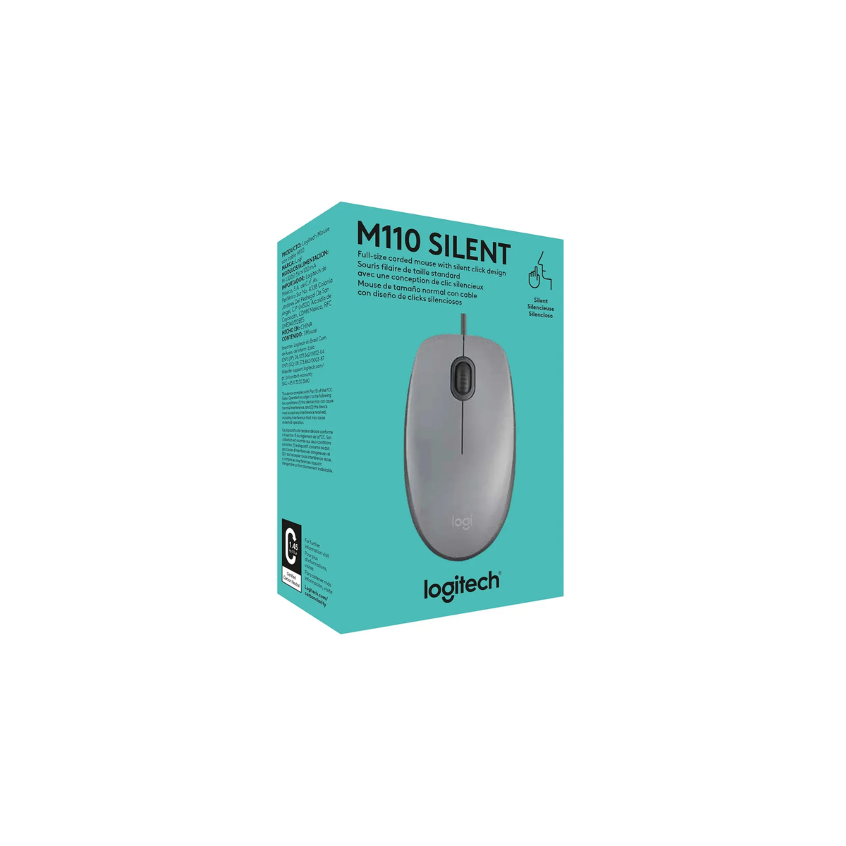 MOUSE LOGITECH M110 SILENT OPTICO USB SILVER 910-006757 - 1