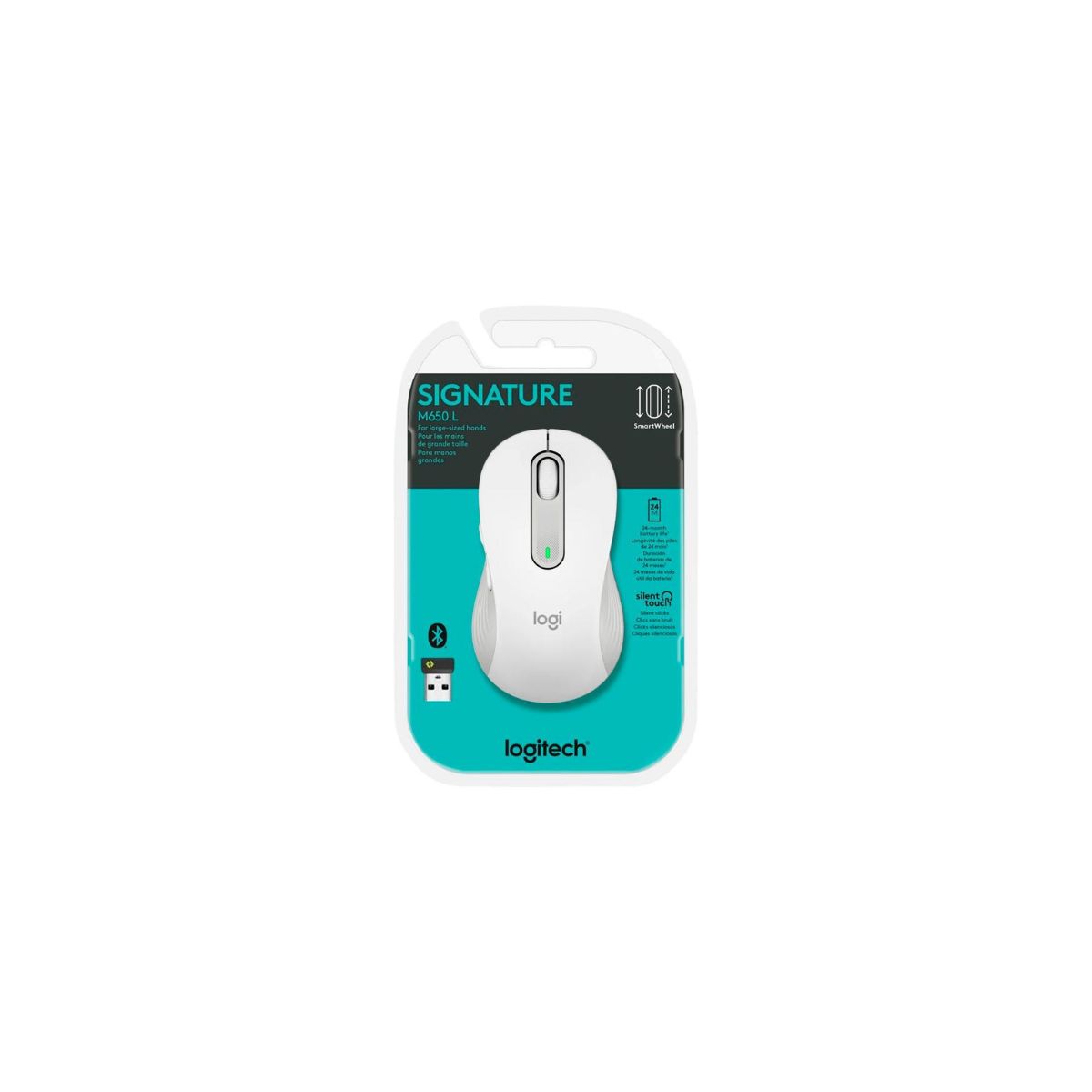 MOUSE LOGITECH SIGNATURE M650 SILENT LARGE WIRELESS-BLUETOOTH WHITE - 1
