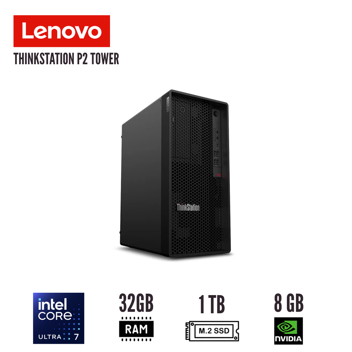 LENOVO THINKSTATION P2 TOWER CORE ULTRA 7 265K 32GB RAM  1TB WIN 11 - 1