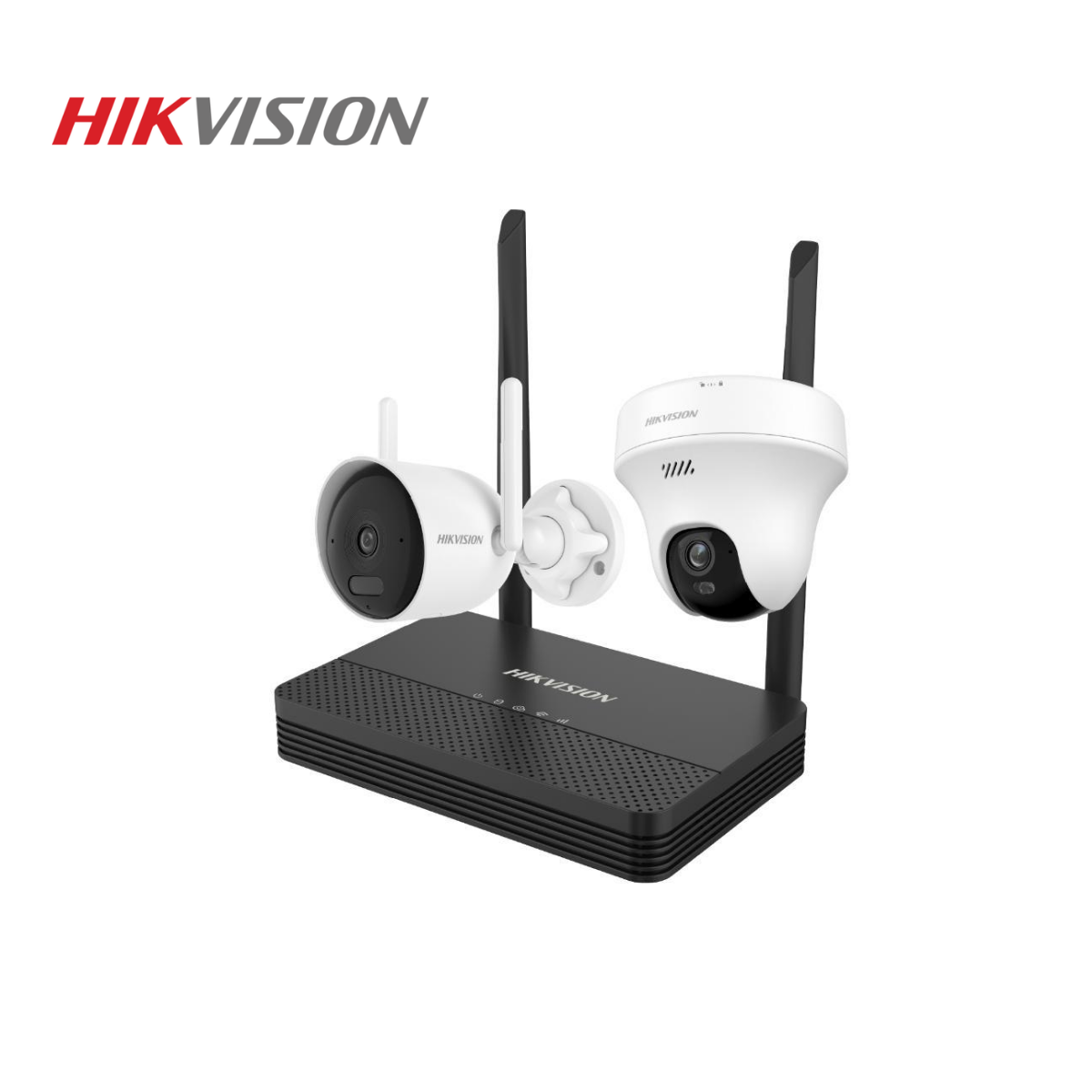 KIT VIDEOVIGILANCIA EASYLINK HIKVISION WI-FI 6 NVS + CÁMARA PT TURRET 5MP INTERIOR + CÁMARA BULLET 4MP EXTERIOR - 1