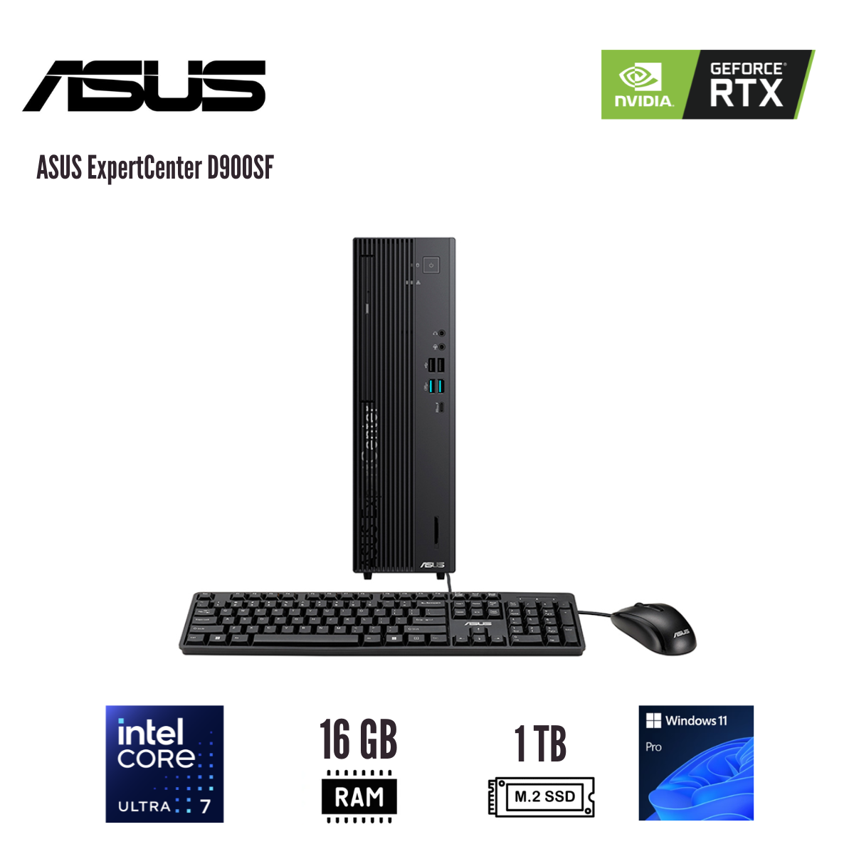 COMPUTADORA ASUS EXPERTCENTER D900SF CORE ULTRA 7 265 16GB DDR5 1TB SSD RTX A400 - 1