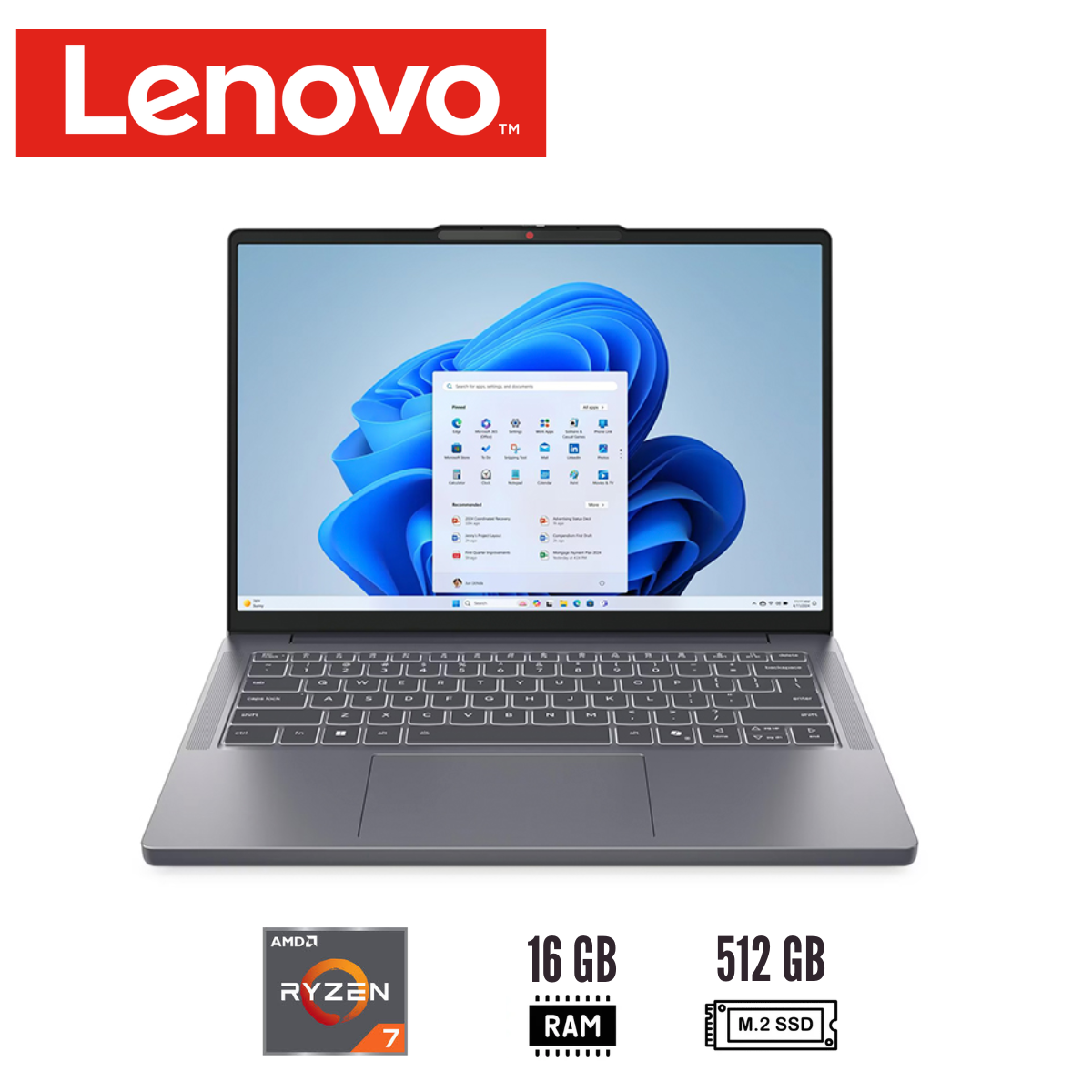 NOTEBOOK LENOVO IDEAPAD SLIM 3 14″ WUXGA OLED AMD RYZEN 7 7735HS 16GB DDR5 512GB SSD - 1