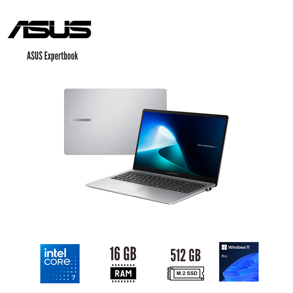 NOTEBOOK ASUS EXPERTBOOK P1503CVA-S72120 15.6″ FHD IPS CORE 7 240H 16GB DDR5 512GB SSD - 1
