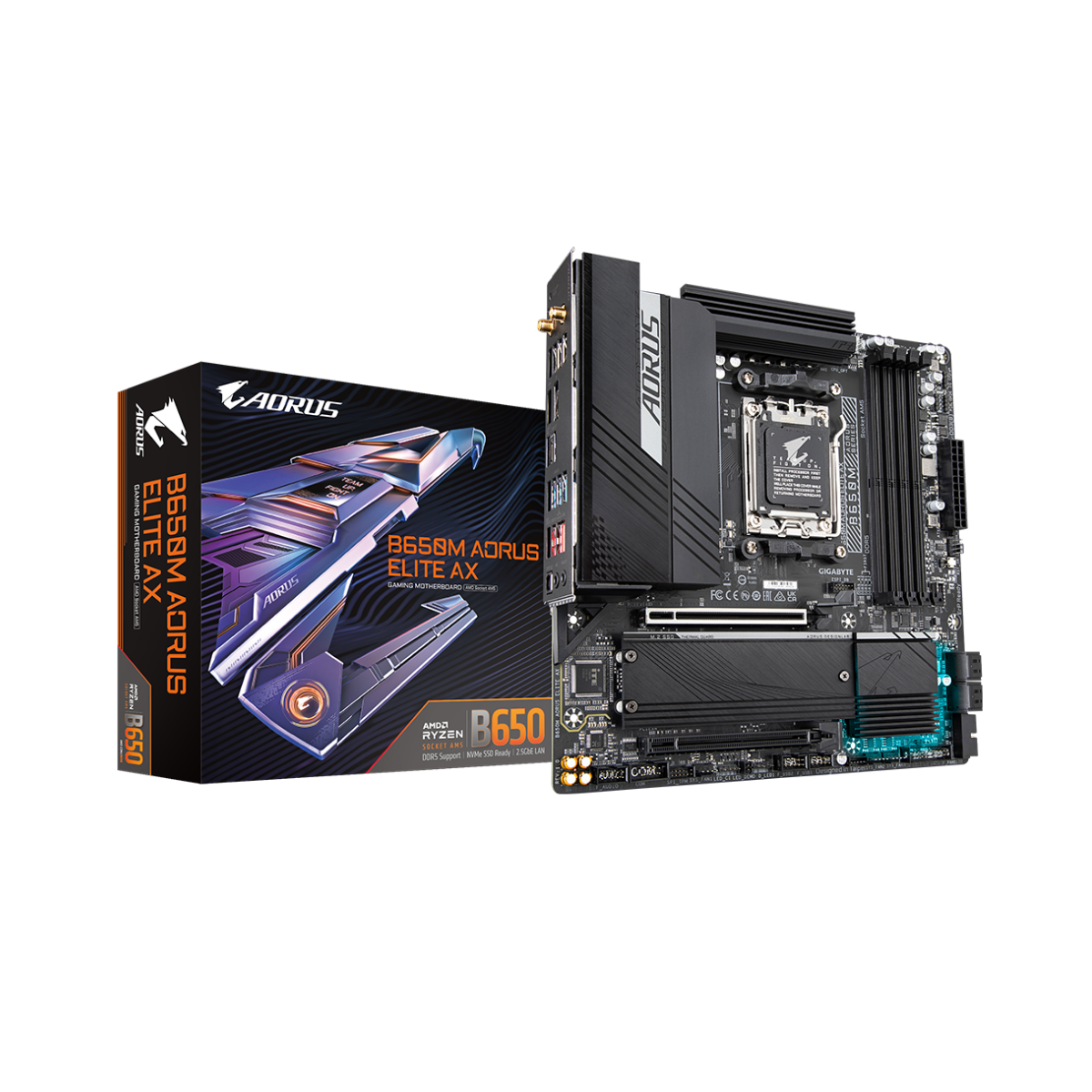 MOTHERBOARD GIGABYTE B650M AORUS ELITE AX AMD AM5 DDR5 - 1