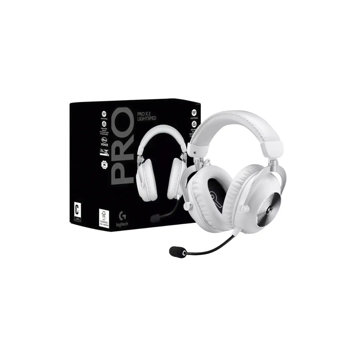 AUDIFONO CON MICROFONO LOGITECH G PRO X 2 LIGHTSPEED WIRELESS BLUETOOTH 3.5 MM WHITE 981-001268 - 1