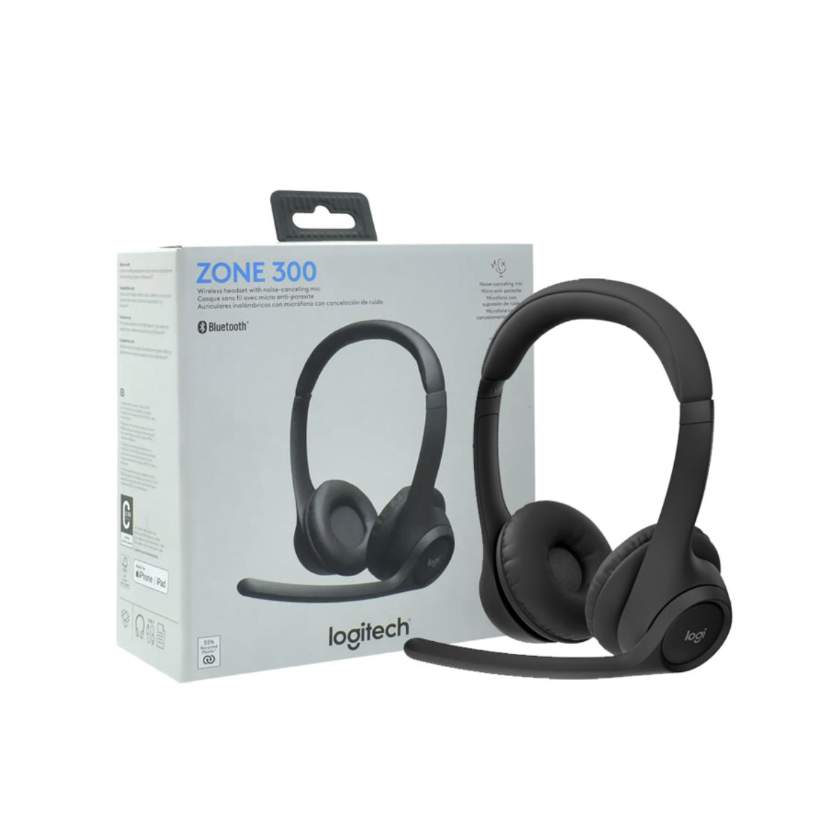 AUDÍFONOS INALÁMBRICOS LOGITECH ZONE 300 BLUETOOTH 20H BLACK - 1