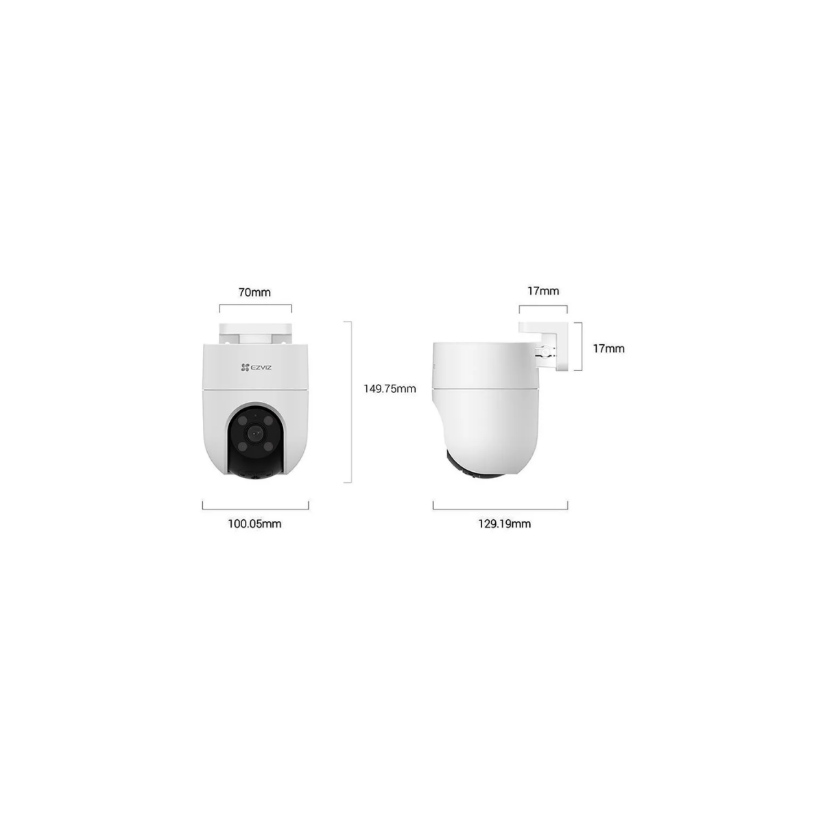 CÁMARA IP EXTERIOR EZVIZ H8C 2K PT WIFI 4MP 360° CS-H8C-R200-1J4WKFL - 2