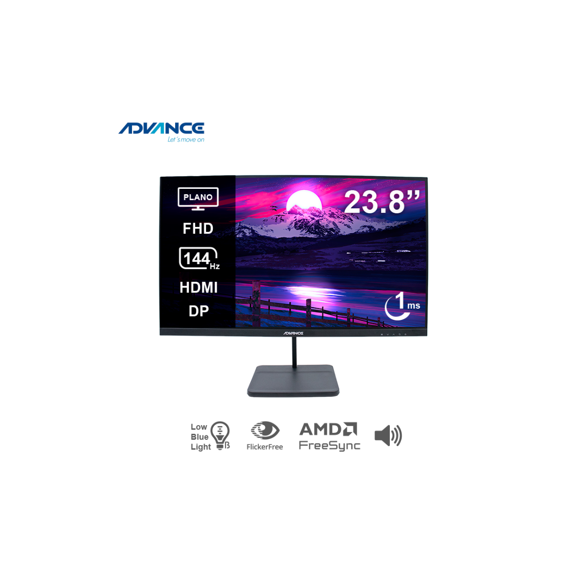 MONITOR ADVANCE ADV-2454S 23.8 FHD IPS 144HZ HDMI DP CON PARLANTES - 1