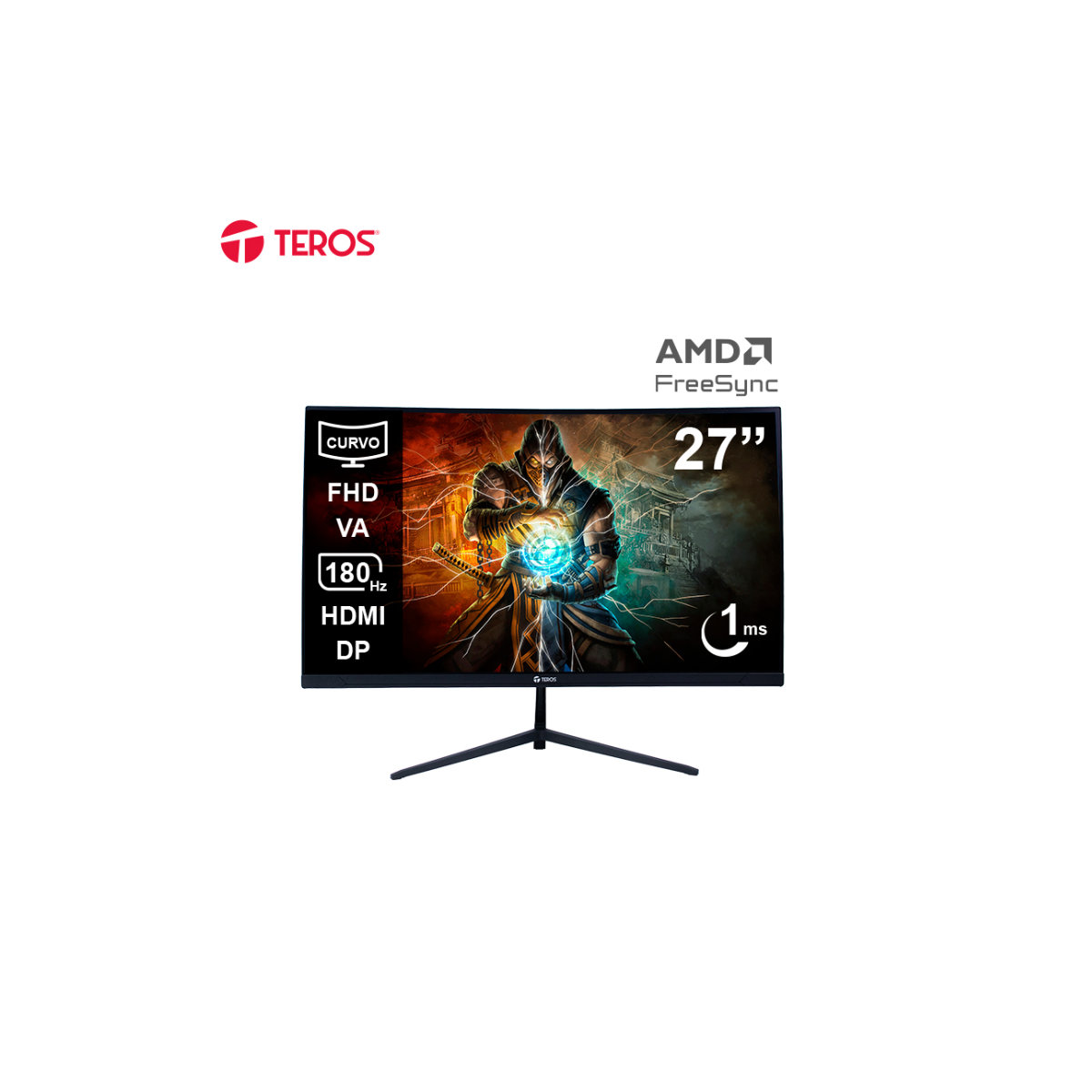 MONITOR CURVO GAMING TEROS TE-2787G 27″ FHD VA 180HZ 1MS HDMI DP - 1