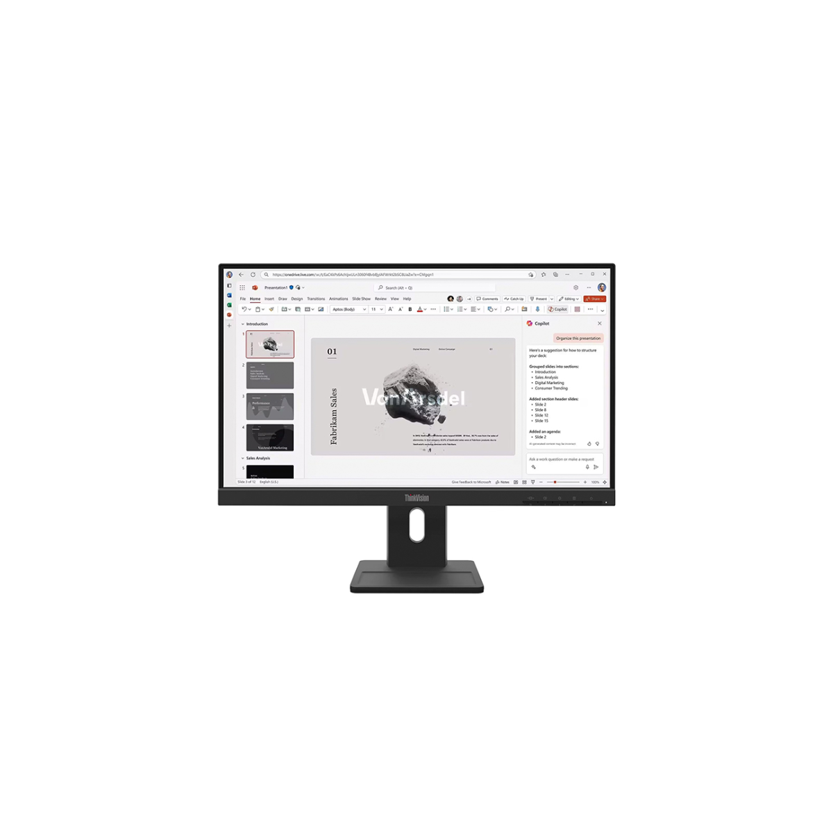 MONITOR LENOVO THINKVISION E22-40 21.5 FHD IPS 100HZ HDMI DP VGA CON PARLANTES - 1
