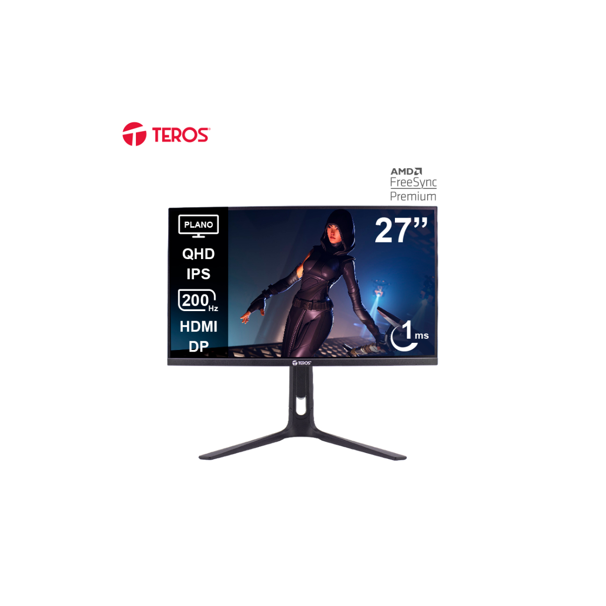 MONITOR PLANO GAMING TEROS TE-2754G 27″ QHD IPS 200HZ 1MS FREESYNC PREMIUM - 1