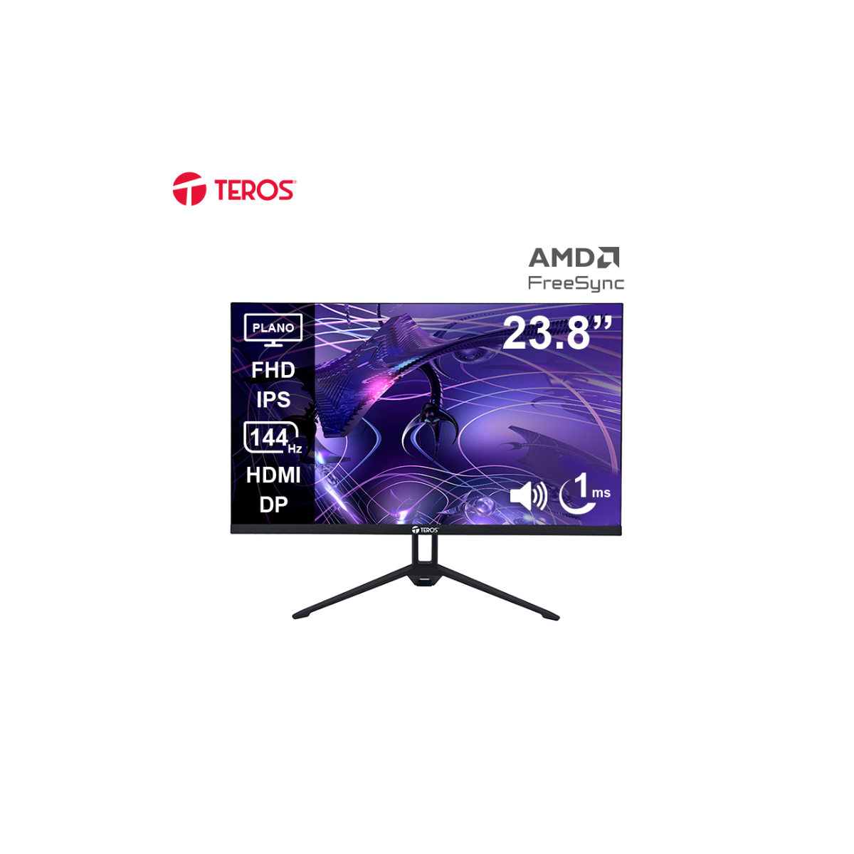 MONITOR TEROS TE-2417S 23.8″ FHD IPS 144HZ HDMI DP CON PARLANTES - 1