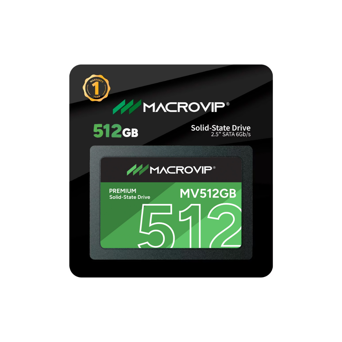 DISCO SSD 512GB 2.5″ SATA III 520MB/S MACROVIP PREMIUM MV/512GB - 1