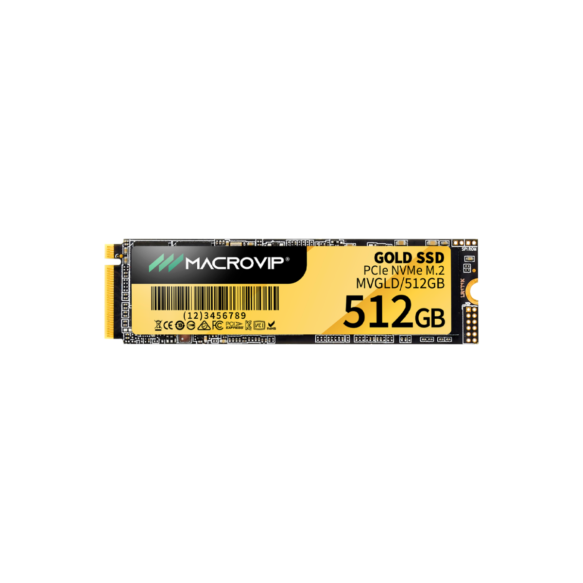 DISCO SSD 512GB M.2 2280 NVME PCIE GEN3 2400MB/S MACROVIP GOLD MVGLD/512GB - 2