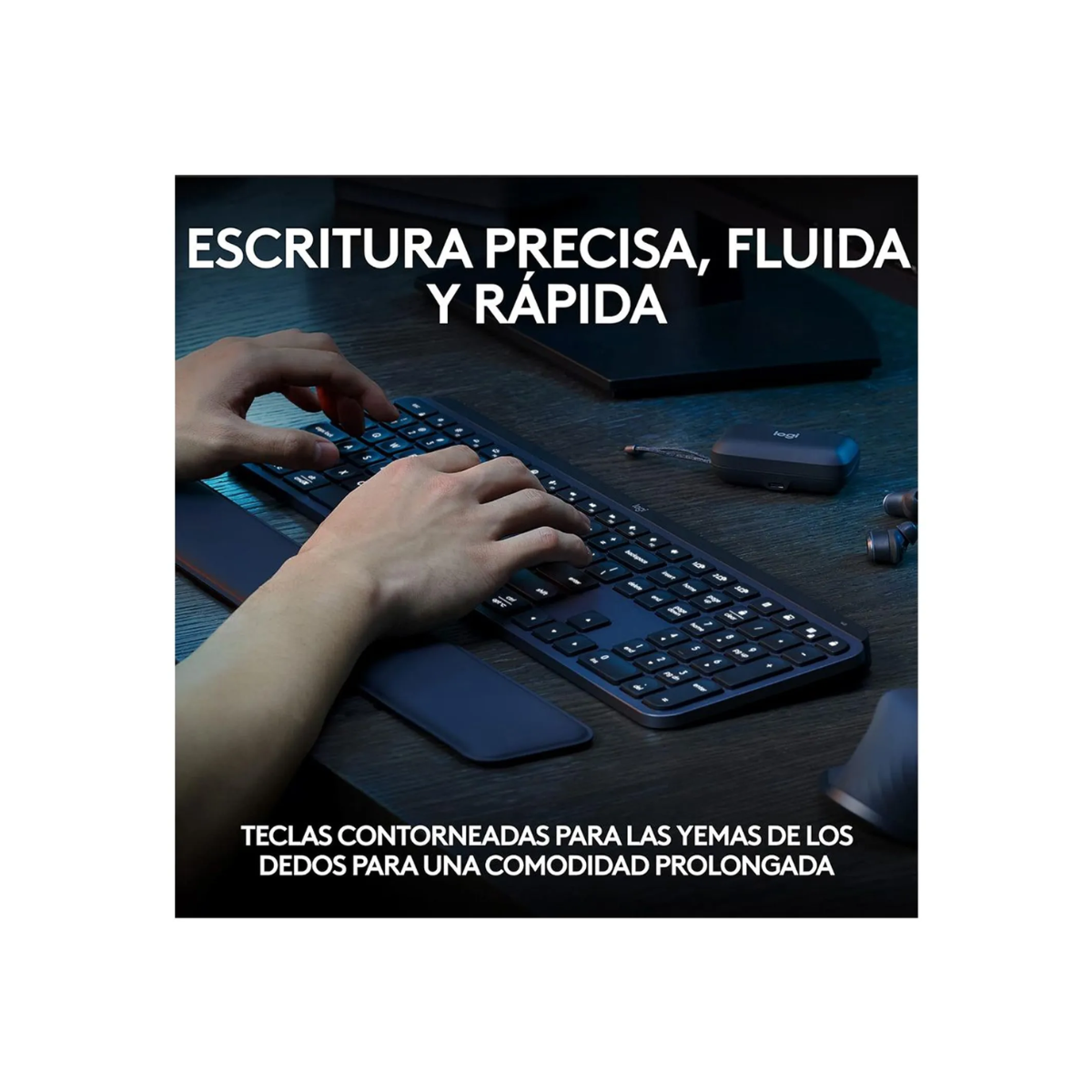 TECLADO LOGITECH MX KEYS S ILLUMINATED WIRELESS BLUETOOTH BLACK - 2