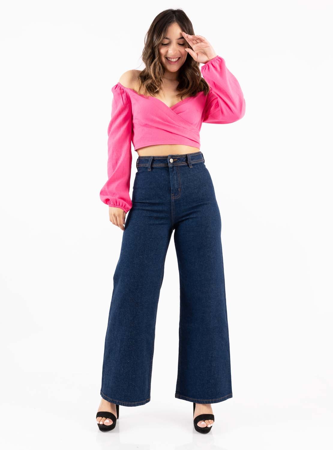 PANTALON PALAZO MUJER JAROLA ALISON WIDELEG DENIM CONFORT STRETCH - 1