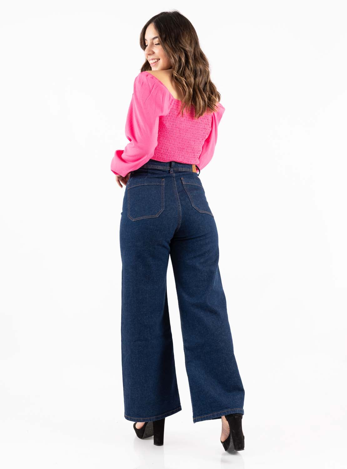 PANTALON PALAZO MUJER JAROLA ALISON WIDELEG DENIM CONFORT STRETCH - 2