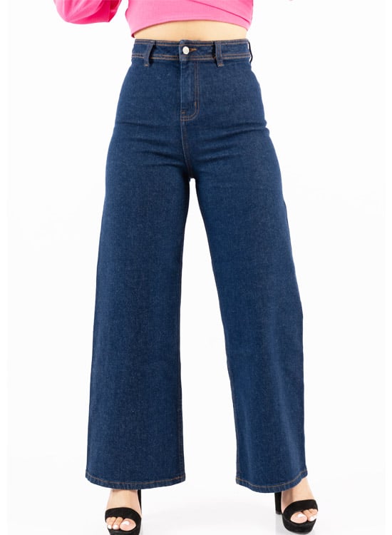 PANTALON PALAZO MUJER JAROLA ALISON WIDELEG DENIM CONFORT STRETCH - 4