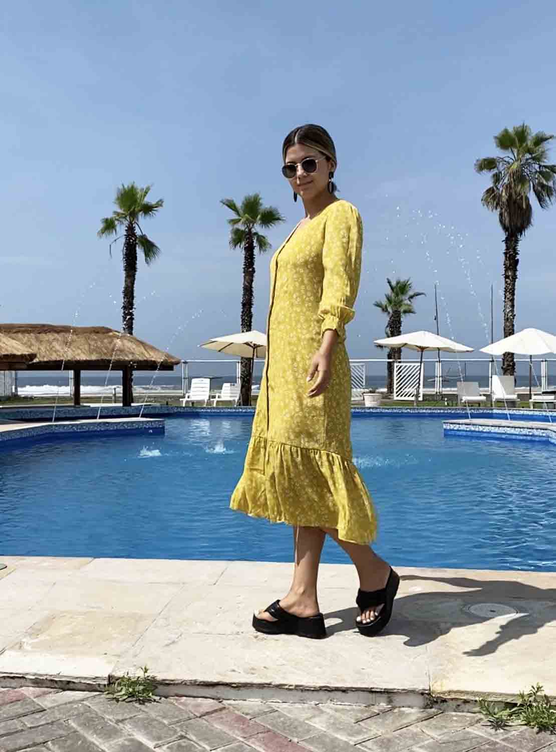 VESTIDO MIDI MUJER JAROLA LETY GASA ESTAMPADO - 3