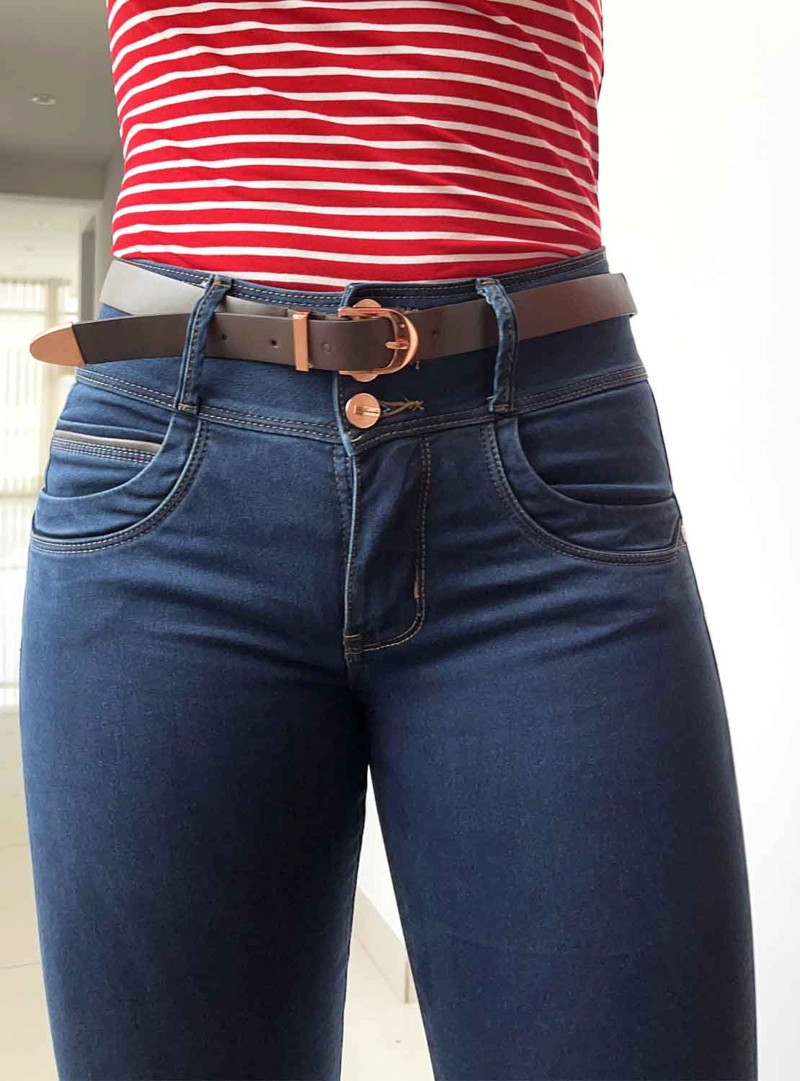 PANTALON MUJER JAROLA AZUL OSCURO KORINA SKINNY SEMIPITILLO - 4