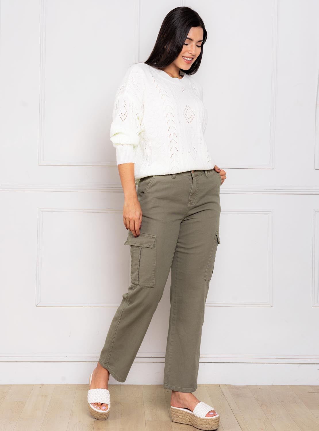 PANTALÓN URBANO ALGODÓN MUJER JAROLA CARGO LINA - 1