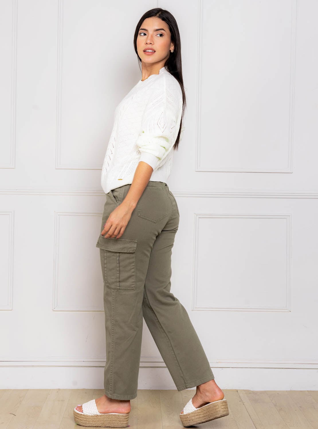 PANTALÓN URBANO ALGODÓN MUJER JAROLA CARGO LINA - 2