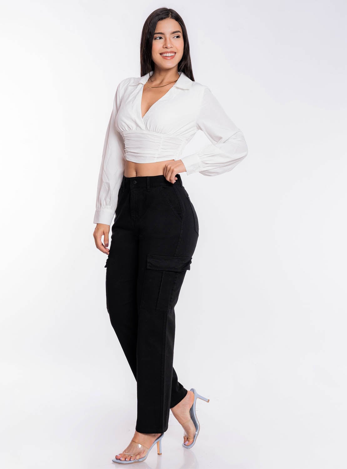 PANTALÓN URBANO ALGODÓN MUJER JAROLA CARGO LINA - 3