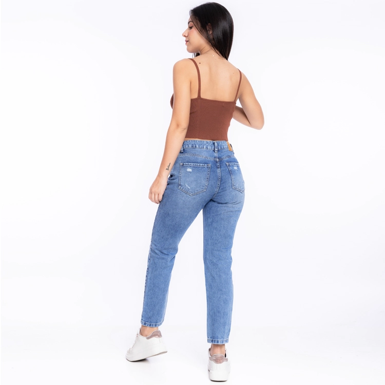 PANTALON DENIM ALGODÓN MUJER JAROLA JOSETY RECTO STRAIGHT - 2