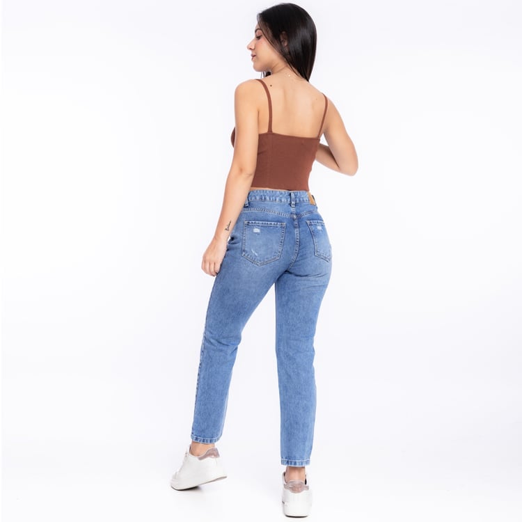 PANTALON DENIM ALGODÓN MUJER JAROLA JOSETY RECTO STRAIGHT - 2