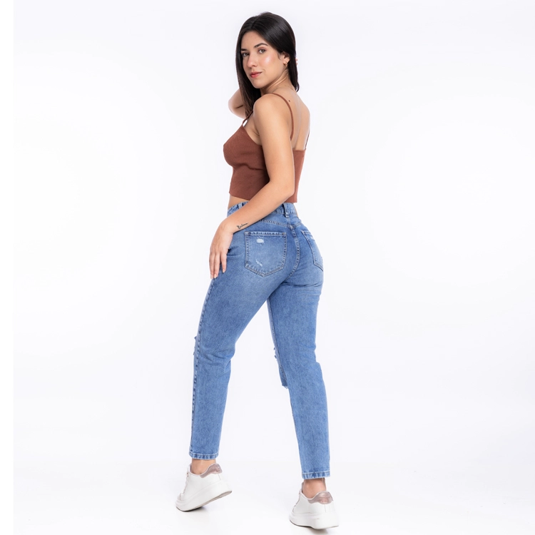 PANTALON DENIM ALGODÓN MUJER JAROLA JOSETY RECTO STRAIGHT - 3