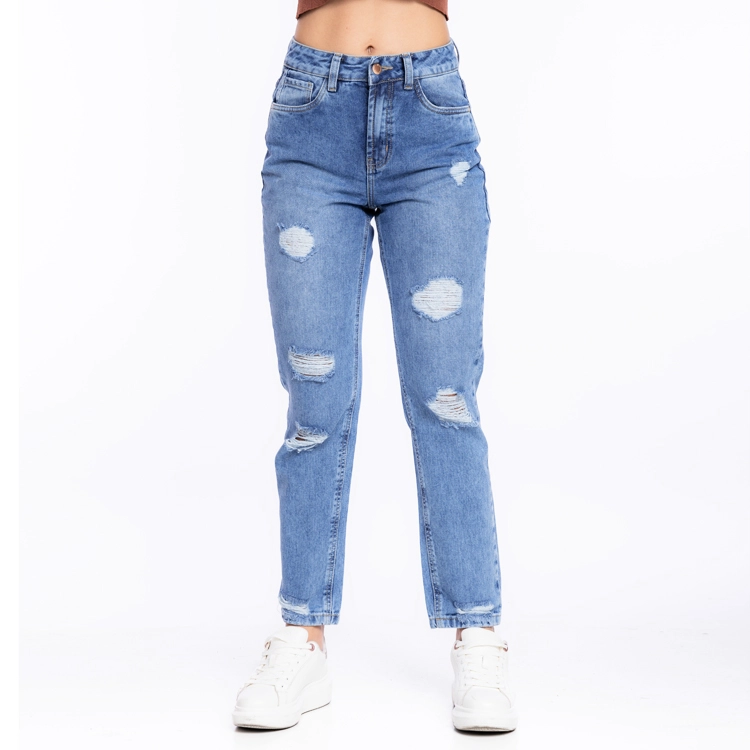 PANTALON DENIM ALGODÓN MUJER JAROLA JOSETY RECTO STRAIGHT - 4