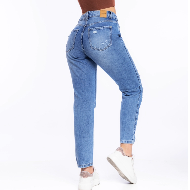 PANTALON DENIM ALGODÓN MUJER JAROLA JOSETY RECTO STRAIGHT - 5