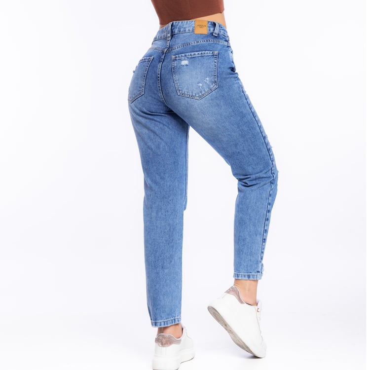 PANTALON DENIM ALGODÓN MUJER JAROLA JOSETY RECTO STRAIGHT - 5