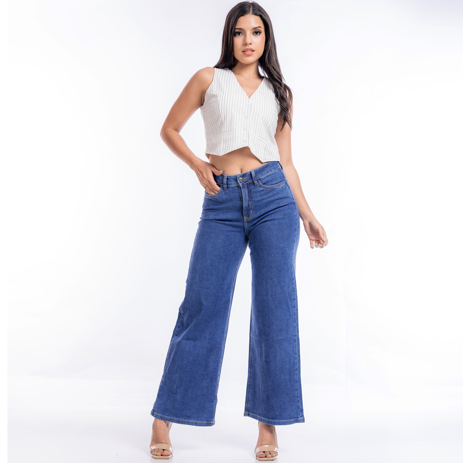 PANTALON MUJER JAROLA PATRICIA PALAZZO DENIM - 1