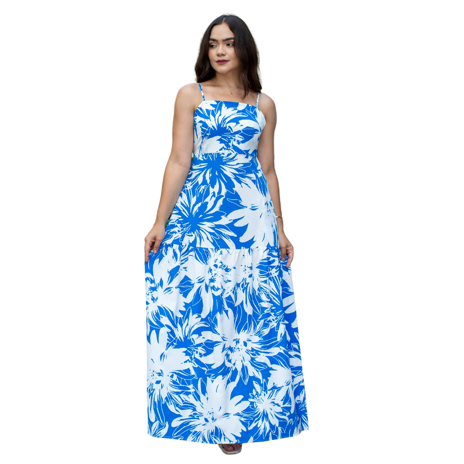 VESTIDO MAXI MUJER JAROLA NATALIA SEDA TIRAS - 1