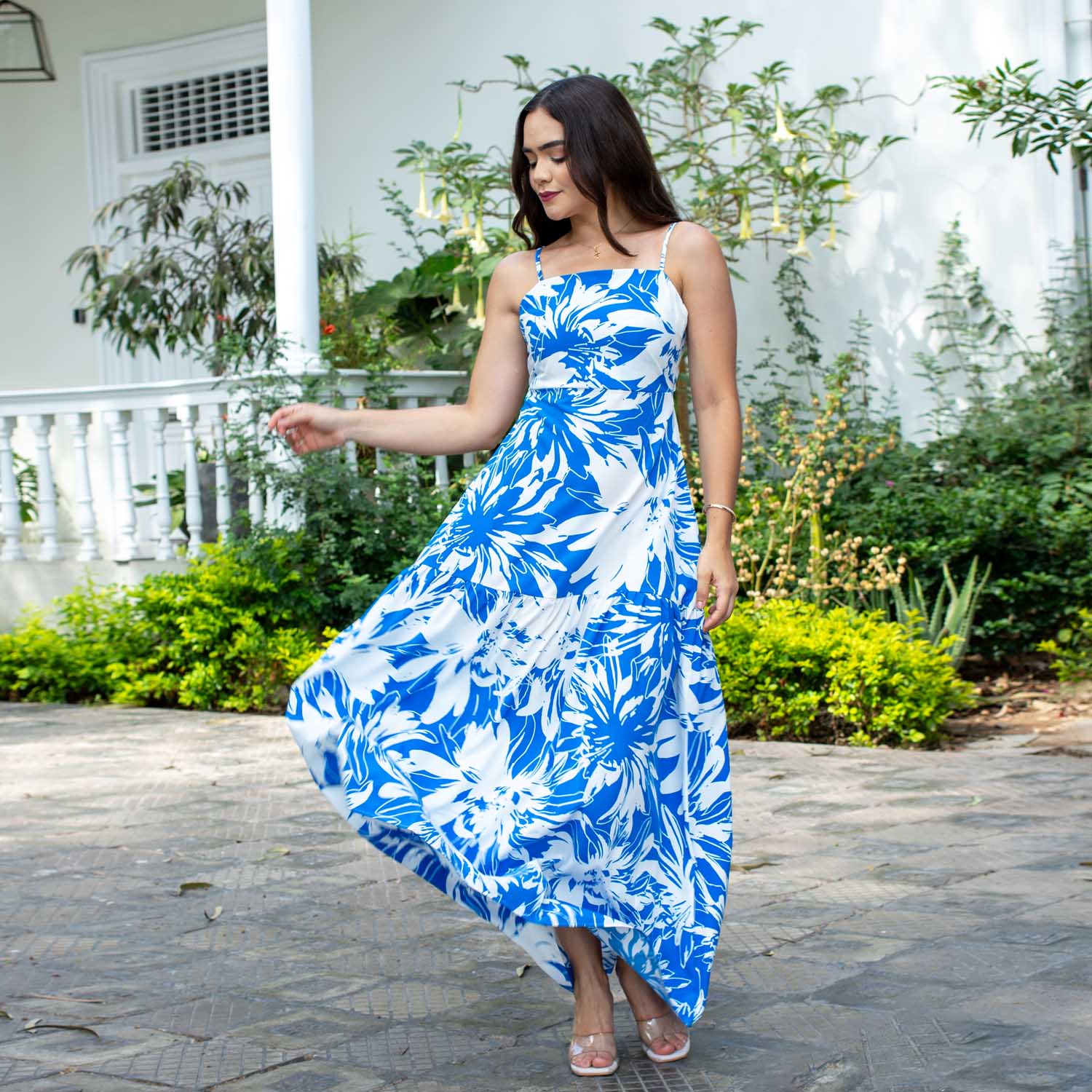 VESTIDO MAXI MUJER JAROLA NATALIA SEDA TIRAS - 2