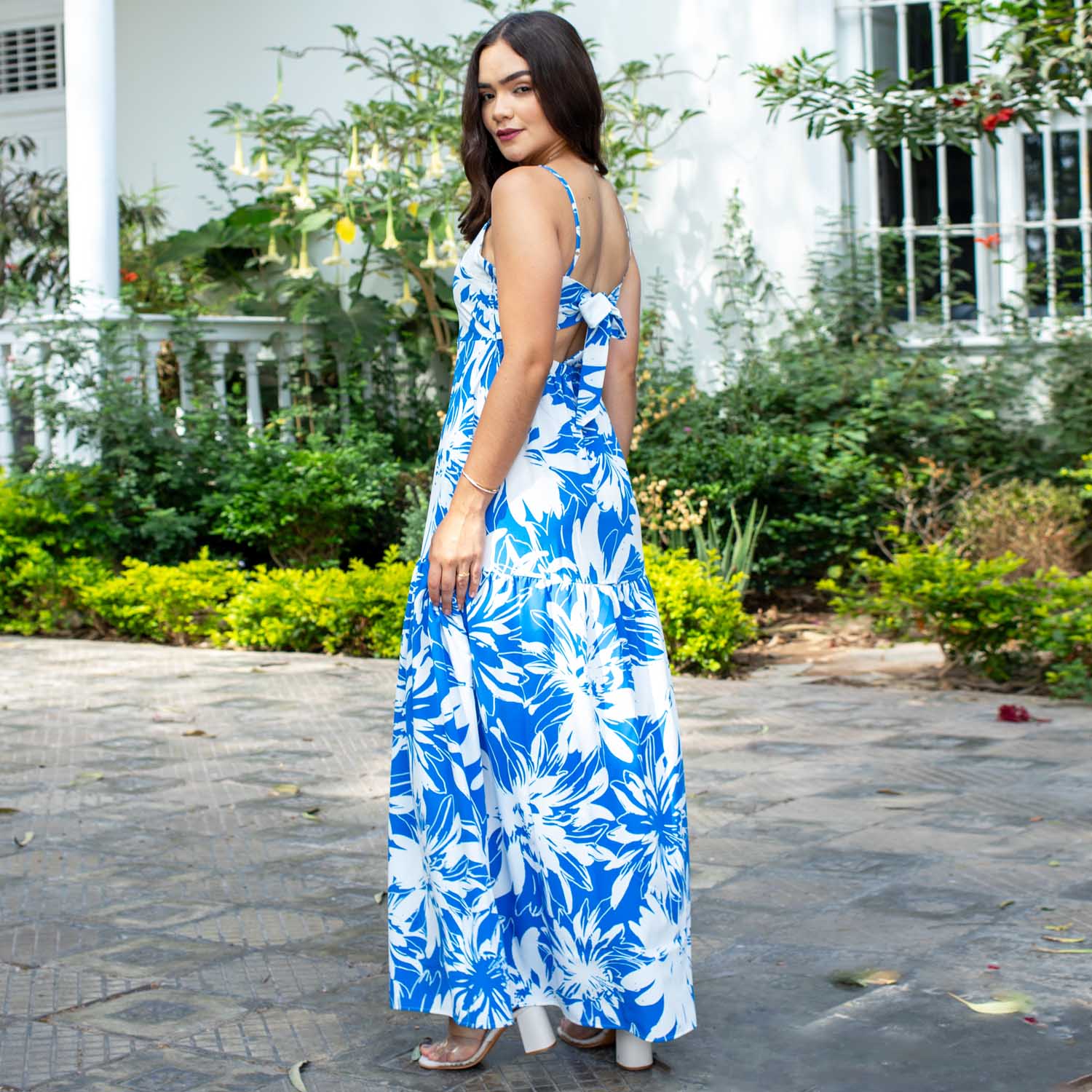 VESTIDO MAXI MUJER JAROLA NATALIA SEDA TIRAS - 3