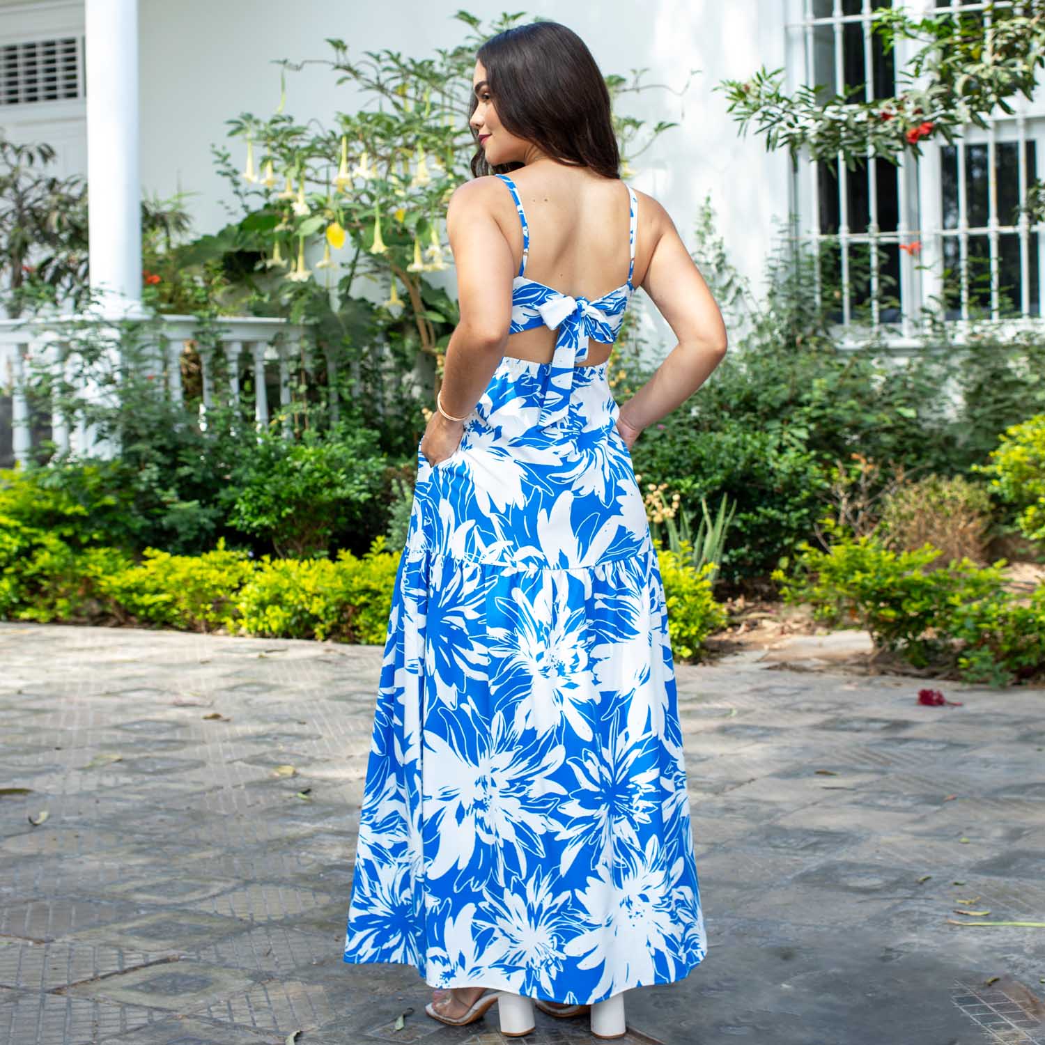 VESTIDO MAXI MUJER JAROLA NATALIA SEDA TIRAS - 4