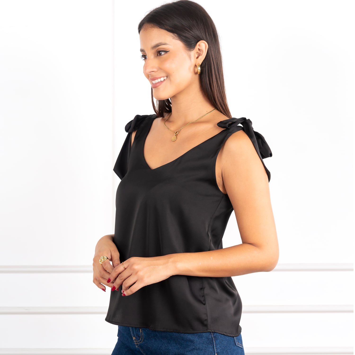 BLUSA SIN MANGAS SEDA MUJER JAROLA KATA - 2
