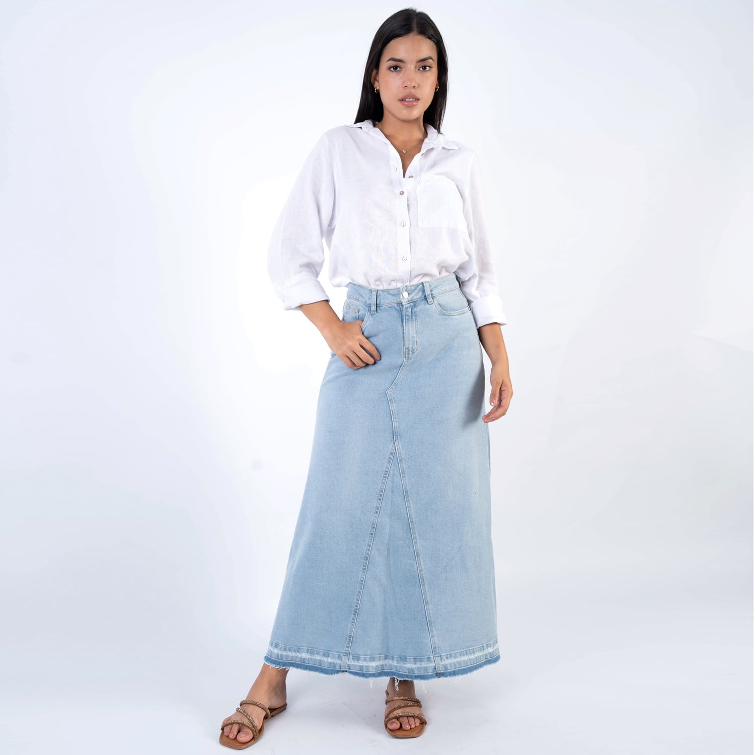 FALDA MIDI DENIM MANUELA - 1