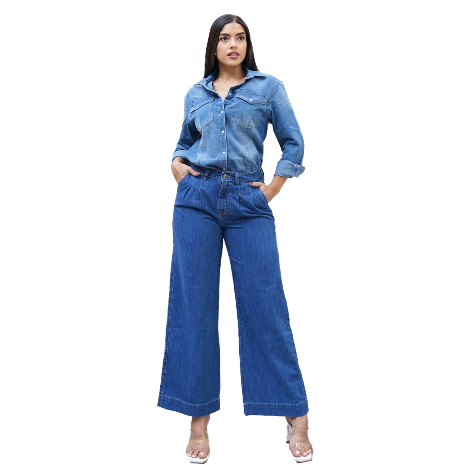 PANTANLÓN WIDE LEG PINZAS JAROLA MARTHA - 1