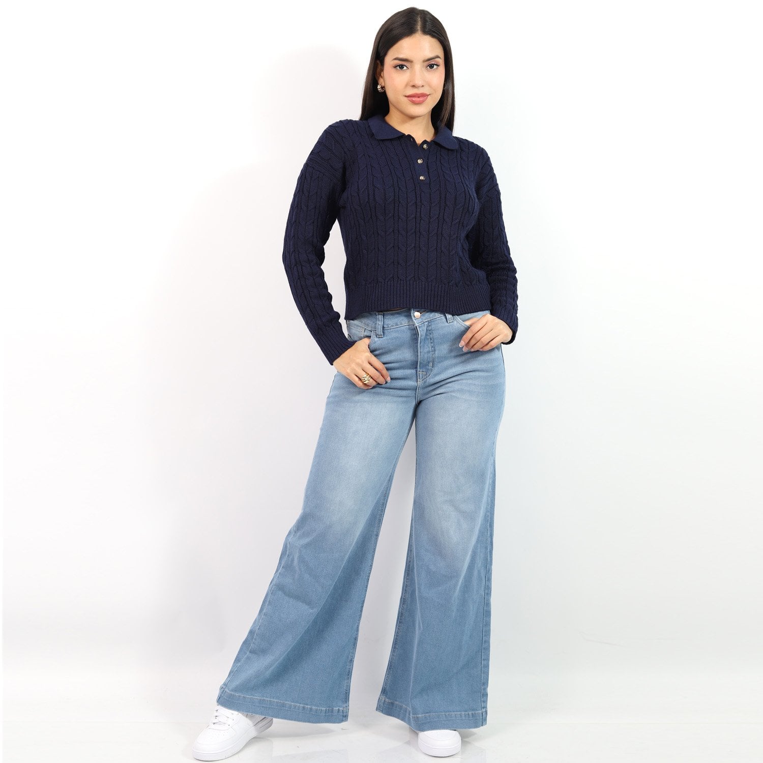 PANTALÓN WIDE LEG MIDE RISE JAROLA OLIVIA - 1