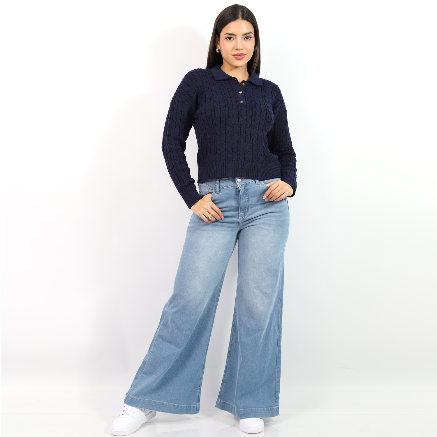 PANTALÓN WIDE LEG MIDE RISE JAROLA OLIVIA - 1