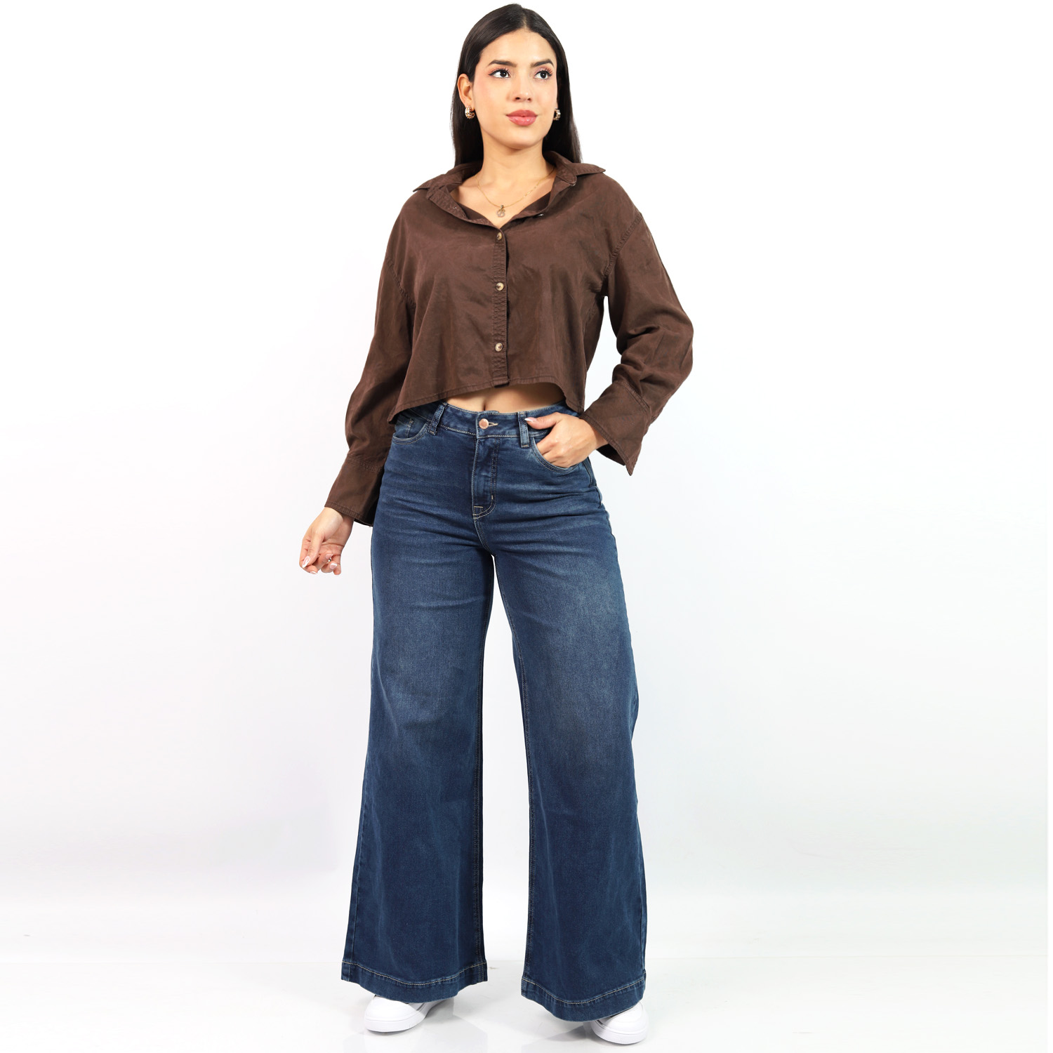 PANTALÓN WIDE LEG MIDE RISE JAROLA OLIVIA - 1