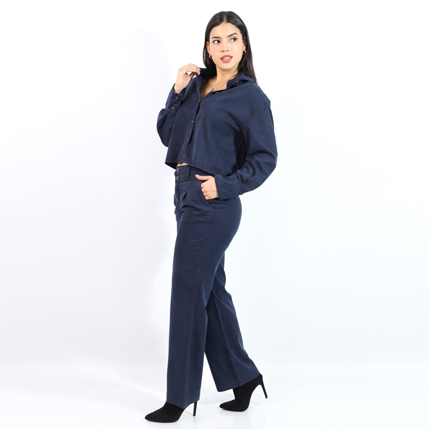 PANTALÓN TENCEL HOLGADO JAROLA MARINA - 2