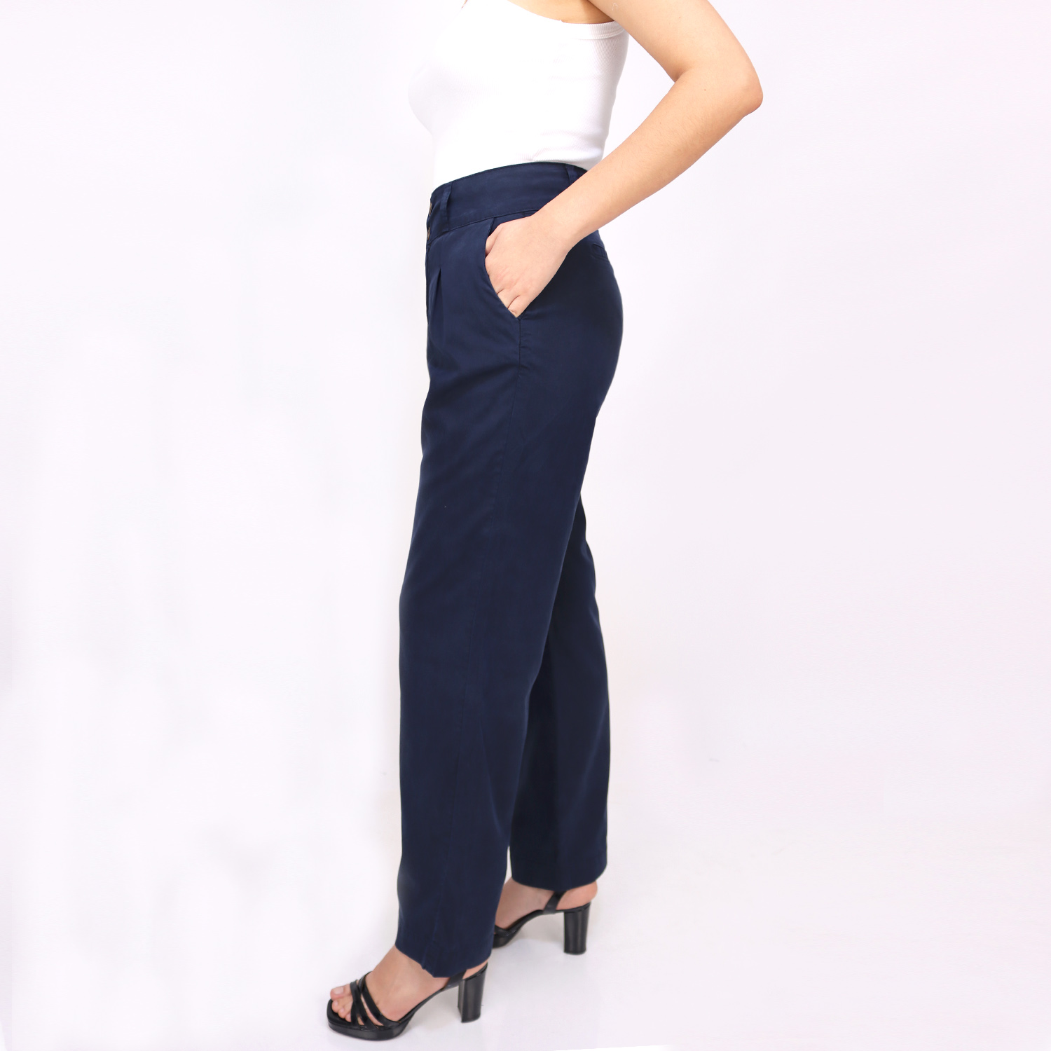 PANTALÓN TENCEL HOLGADO JAROLA MARINA - 5