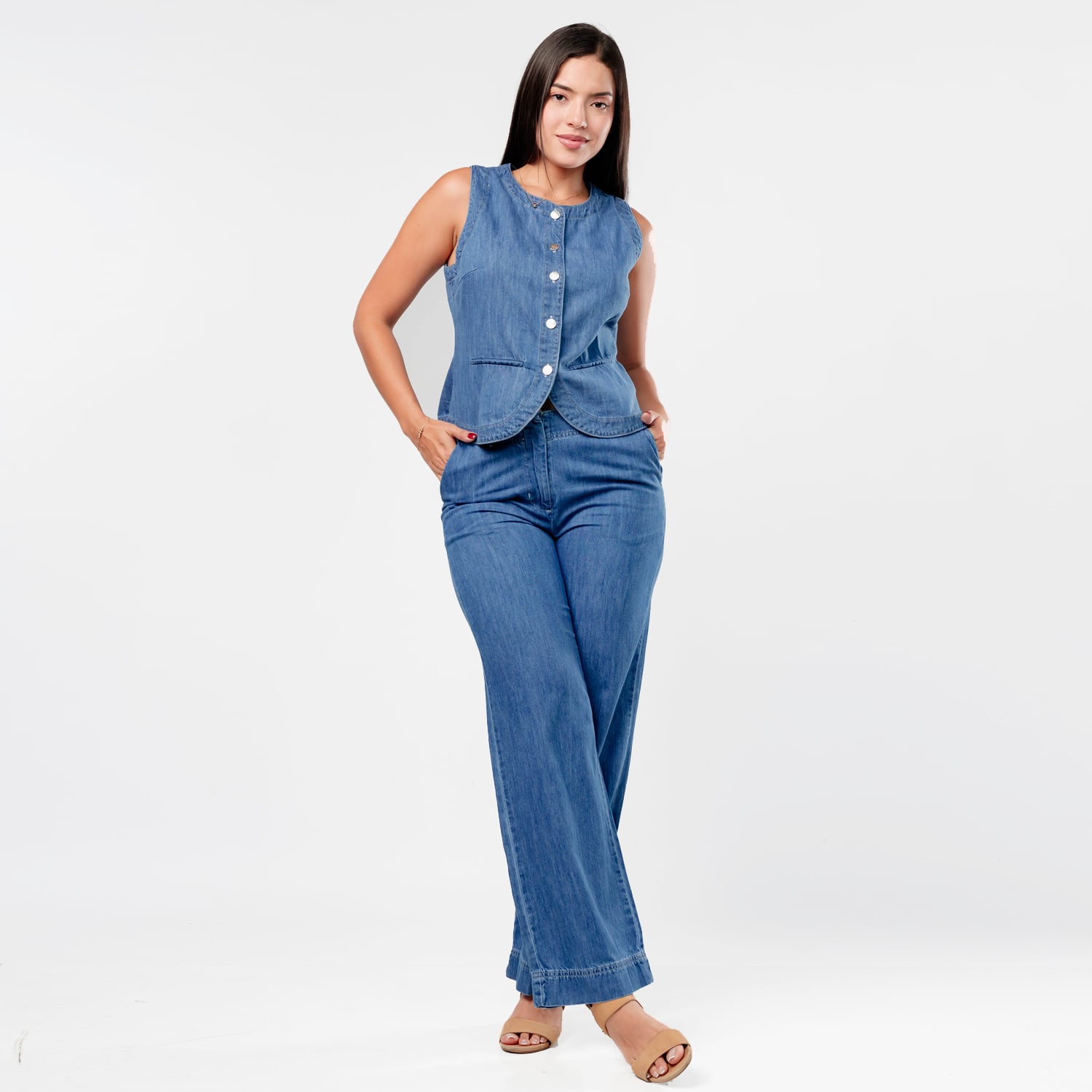 PANTALÓN DENIM WIDE LEG JAROLA KATA - 1